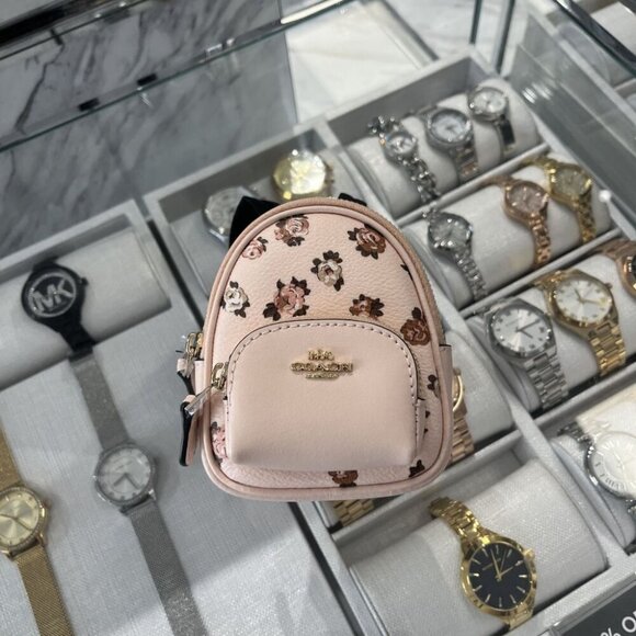 COACH MINI COURT BACKPACK BAG CHARM WITH ROSETTE PRINT CAA68 08XKE - Picture 9 of 11